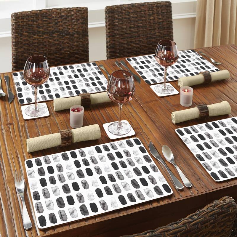 Paint Stripes Decorative Hardboard Placemats with Protective Cork