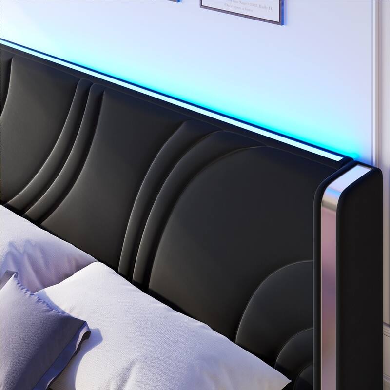 Comfortable Platform Bed with Practical Storage and Graceful Headboard for Dreamy Sleep