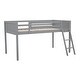 preview thumbnail 8 of 30, Twin Size Wood Loft Bed with Flexible Ladder Placement, Guardrails, and Slide - Gray, Space-Saving Design for Play and Rest