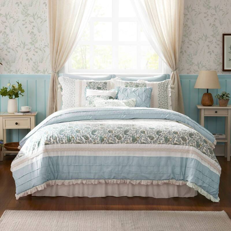 Madison Park Vanessa 9 Piece Cotton Percale Comforter Set