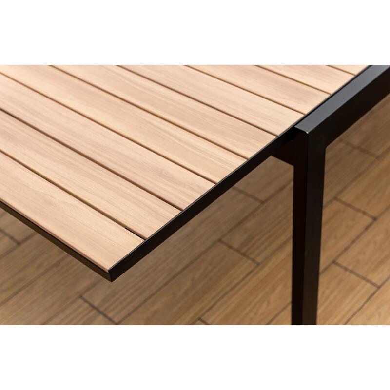 Amazonia Petherson Aluminum Outdoor Patio Dining Set - Black Chairs