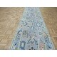 preview thumbnail 3 of 10, Hand Knotted Gray Oushak with Wool Oriental Rug (3' x 13'11") - 3' x 13'11"