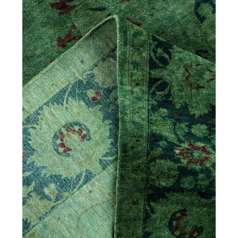 Overdyed One-of-a-Kind Hand-Knotted Area Rug - Green - 6' 1" x 8' 10"