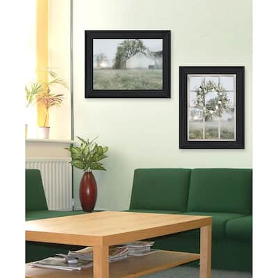 Trendy Decor 4U "Green Country Morning" Printed Framed Wall Art by Lori Deiter