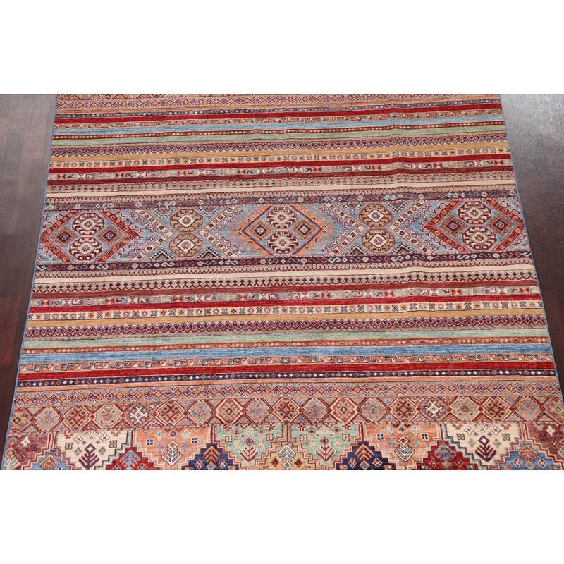 Vegetable Dye Super Kazak Oriental Wool Area Rug Hand-knotted Carpet - 6'7" x 9'8"