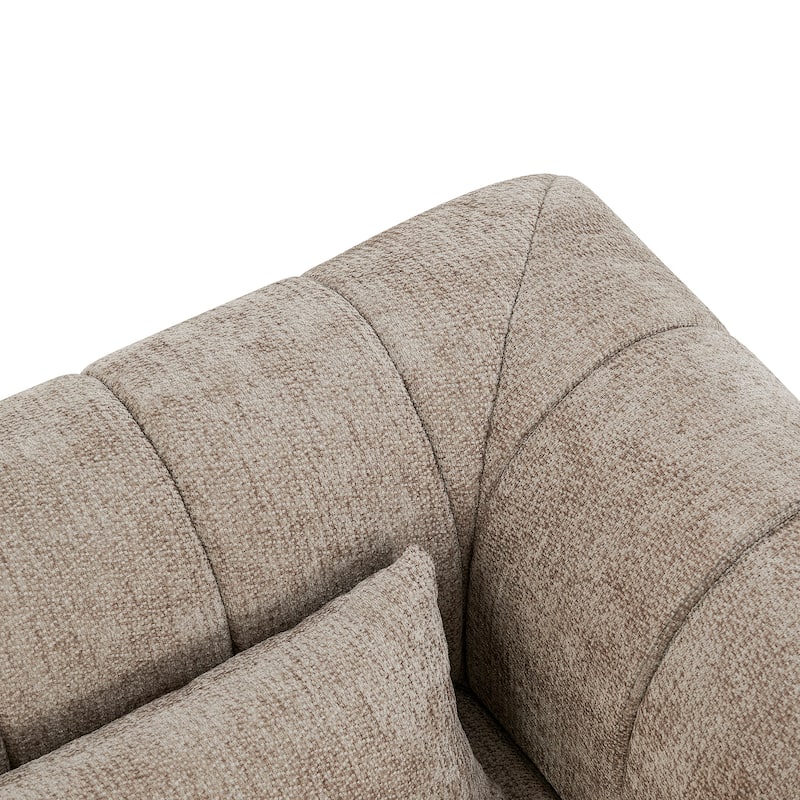 145.5" Modular Sofa Couch, Modern Sectional Sofa for Living Room, Polyester Upholstered Cloud Couch with Deep Seat