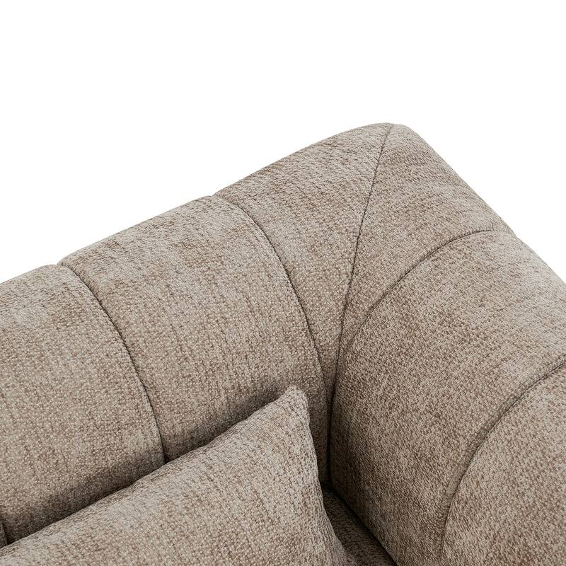 Christopher Knight Home - Modular Polyester Upholstered Sectional Sofa with 4-Piece Compressed Sponge - 145.5"