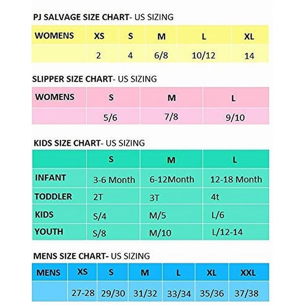 Pj Salvage Size Chart