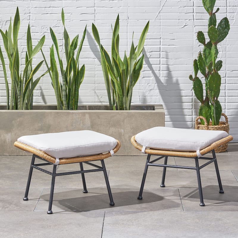 Montana Faux Rattan Outdoor Patio Ottoman Comfortable choice, multiple functions, classic design
