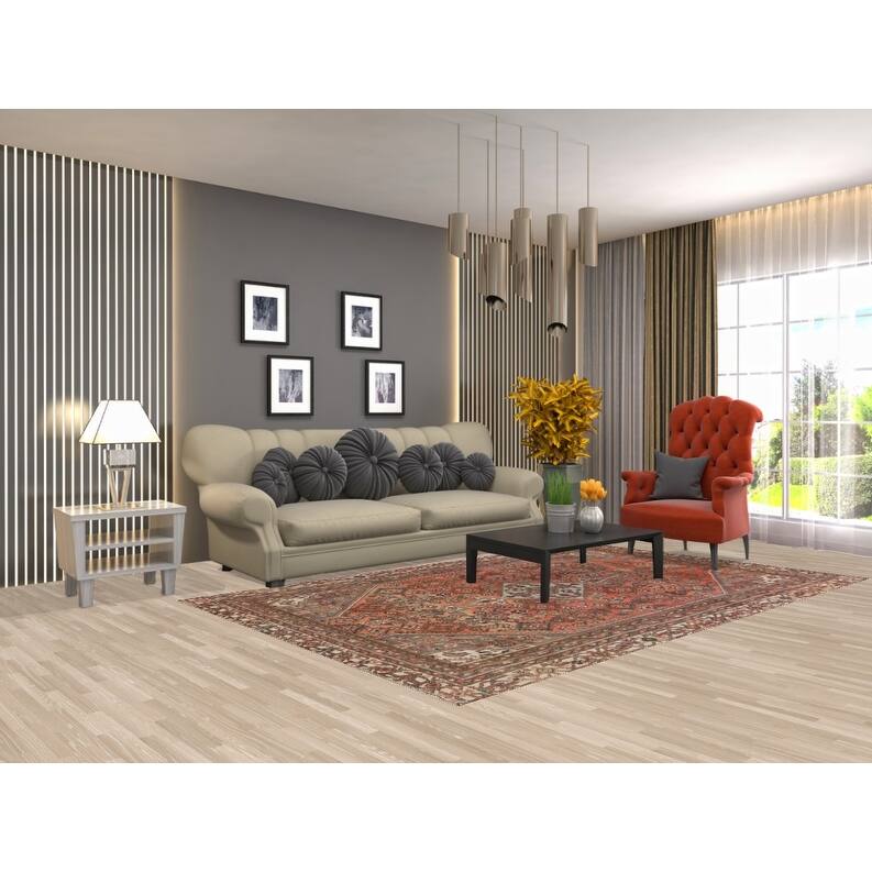 Hand Knotted Oriental 100% Wool Carpet Traditional Medallion Red Hamedan Area Rug - 9' 0'' X 5' 8''