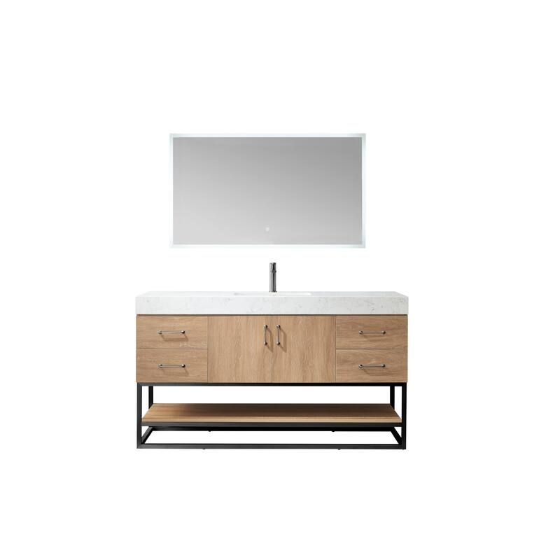 Miseno MV789060BS Alistair 60" Free Standing Single Basin Vanity Set - North American Oak - Oak Finish