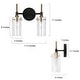 preview thumbnail 15 of 20, Modern Black Gold Bathroom Vanity Light Dimmable Wall Sconces with Cylinder Glass
