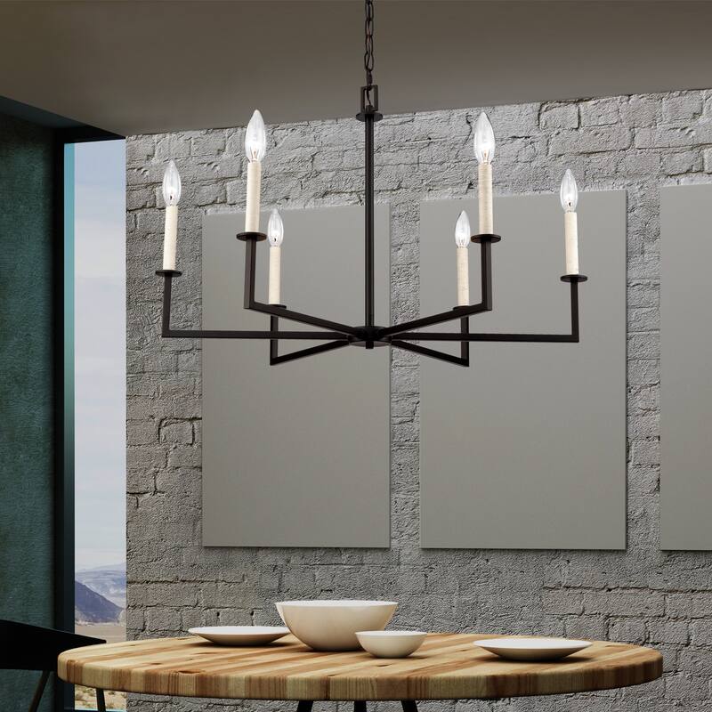 Elk Home Dunne Multi Finishes Metal 6 Light Chandelier