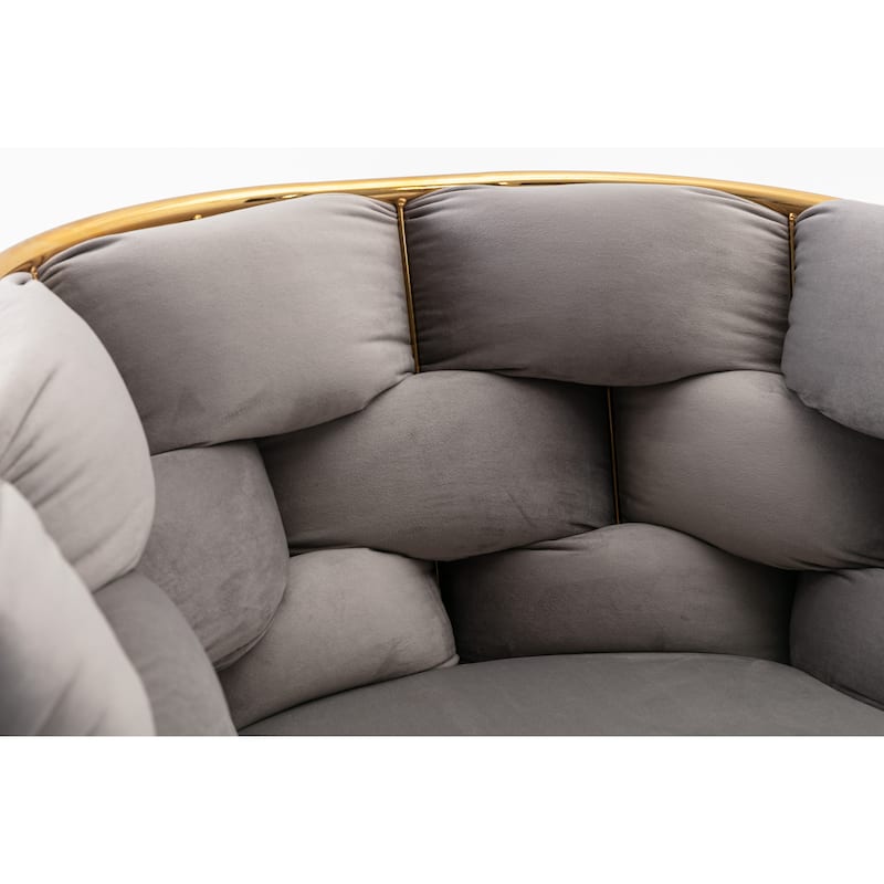Simple Leisure Velvet Accent Chair Dresser Stool Set of 2, with Gold Metal Foot
