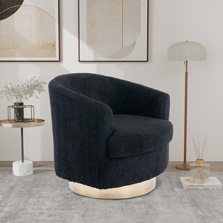 Modern Boucle Swivel Accent Barrel Chair, Comfy Single Sofa with ...