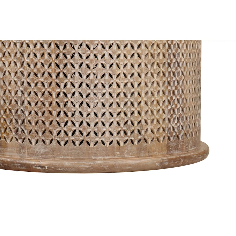 Sumter 23-inch Diameter Mango Wood Drum Coffee Table