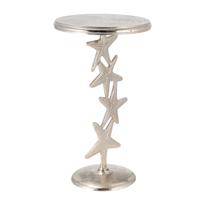 Sagebrook Home Coastal Accent Table Metal Aluminum Sculptural Starfish Base Nautical Inspired