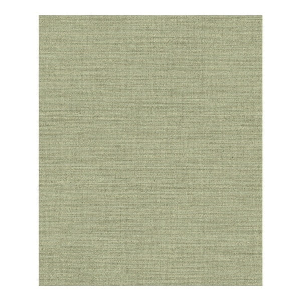 Zora Light Green Linen Texture Wallpaper - 21 x 396 x  - Overstock -  33051518