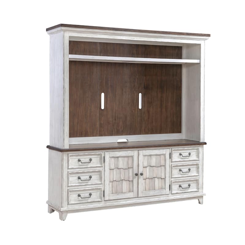 River Place Riverstone White & Tobacco Entertainment TV Console Various Sizes