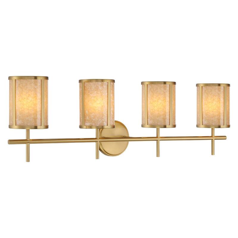 Warm Brass Four Light Bathroom Vanity from the Camden Collection