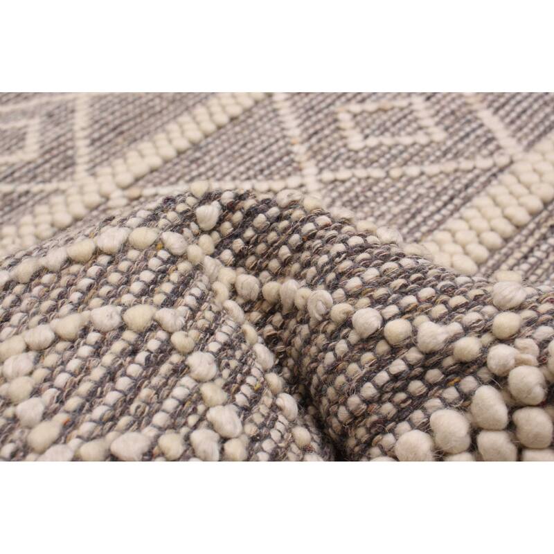 ECARPETGALLERY Braid weave Sienna Taupe Wool Rug - 6'0 x 9'1