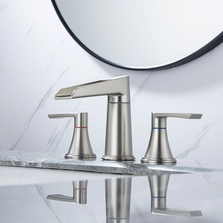 Customizable Modern Widespread Bathroom Faucet Set - Waterfall Design, Two Handles, Matching ...