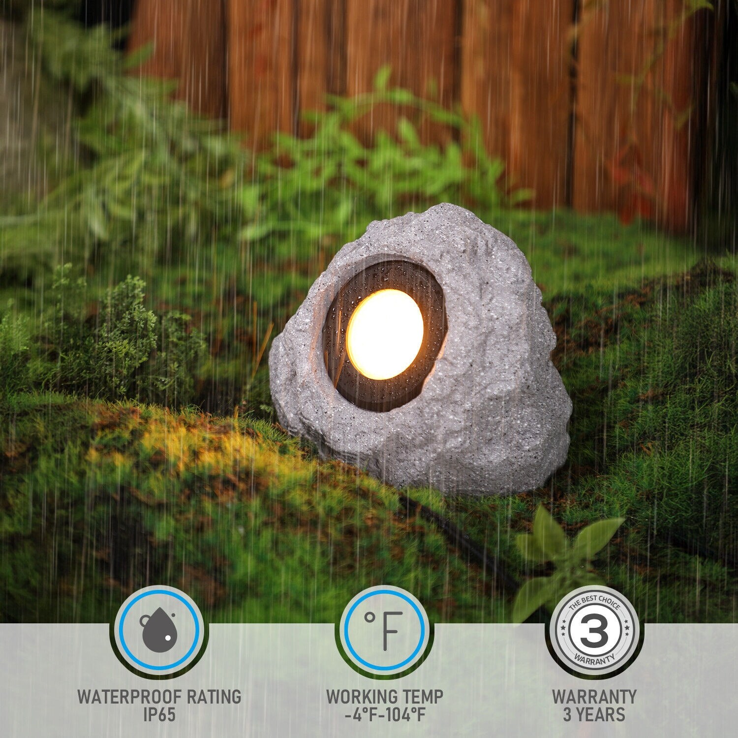 2 Pack 5CCT LED Rock Lights, 5W Low Voltage Outdoor Triangular