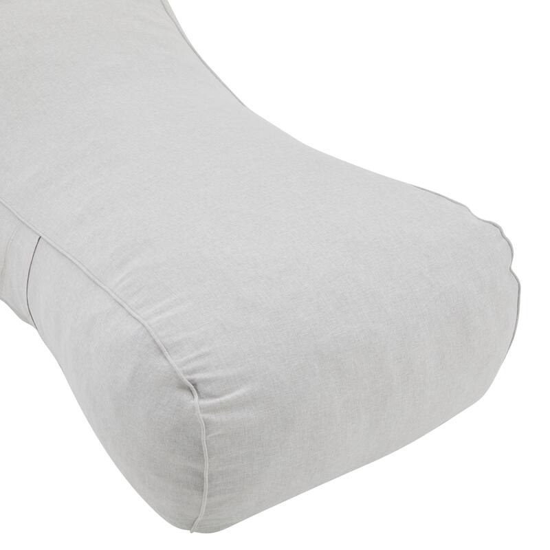 Roomfitters Lemoore Outdoor Bean Bag Lounge Chair with Headrest, Water Resistant, Light Grey