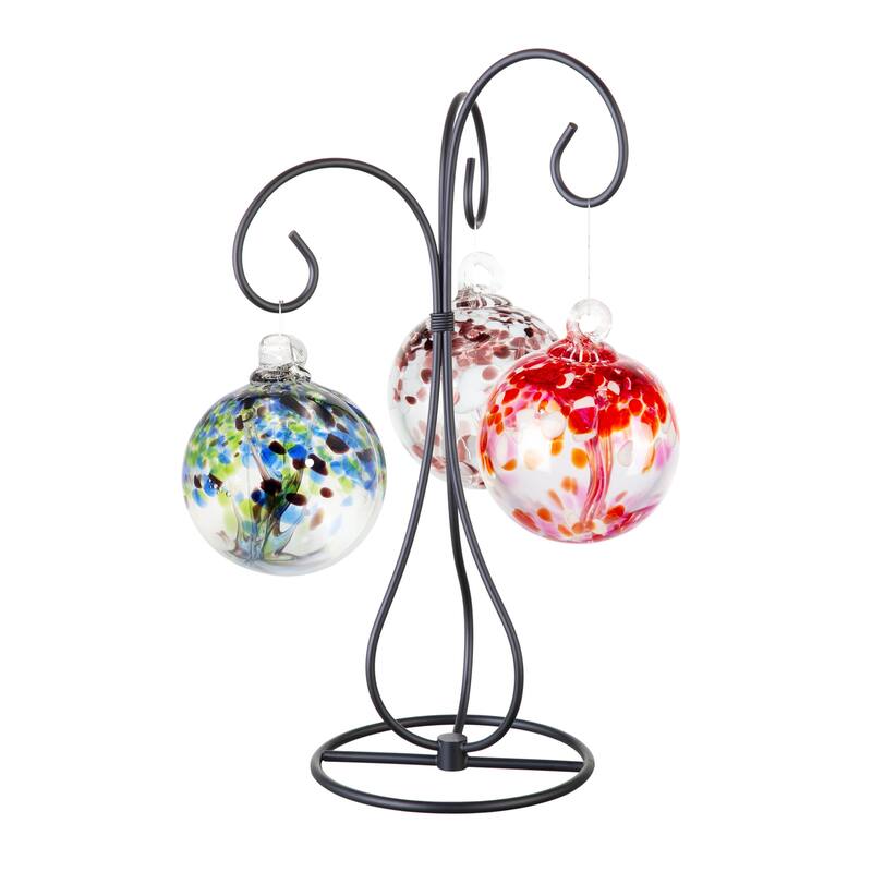 Tree Of Life 3 4In Hand Blown Glass Balls With Stand