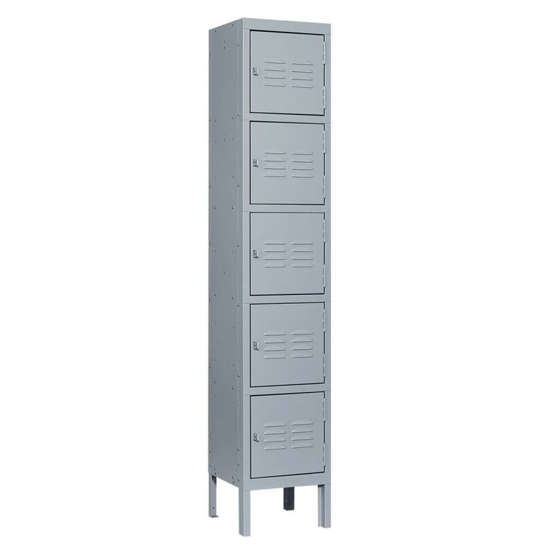 5 Door 66"H Metal Lockers With Lock for Employees Storage Locker Cabinet for Home Gym Office School Garage