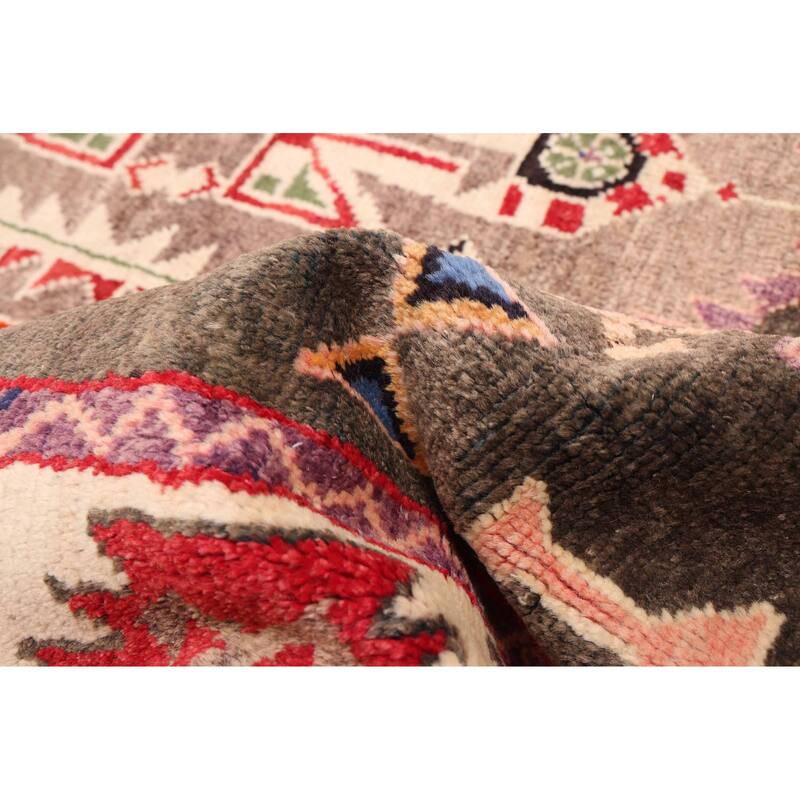 ECARPETGALLERY Hand-knotted Melis Vintage Dark Grey Wool Rug - 5'0 x 7'1