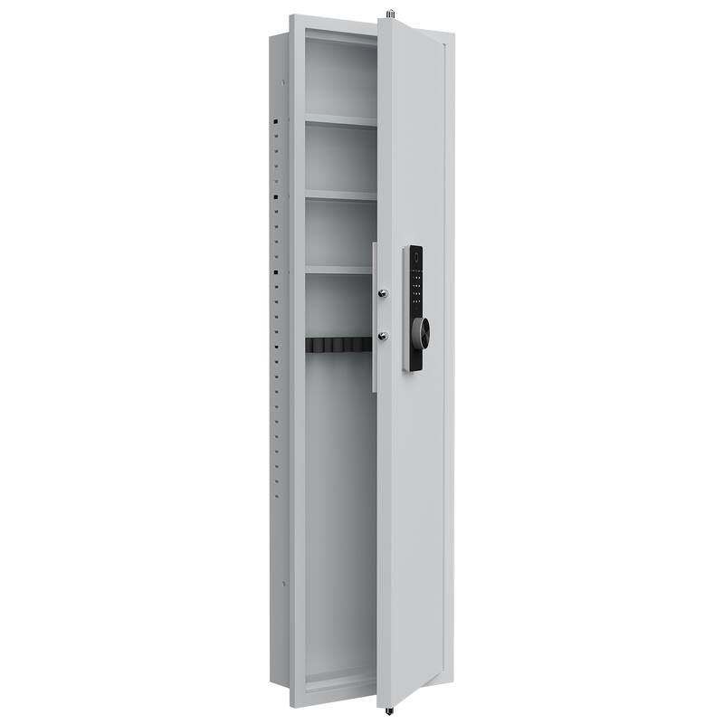 Hidden Wall Gun Safe for Rifles with Adjustable Shelves,Assembled Storage Multifunctional Wall Safe for Firearm and Valuables