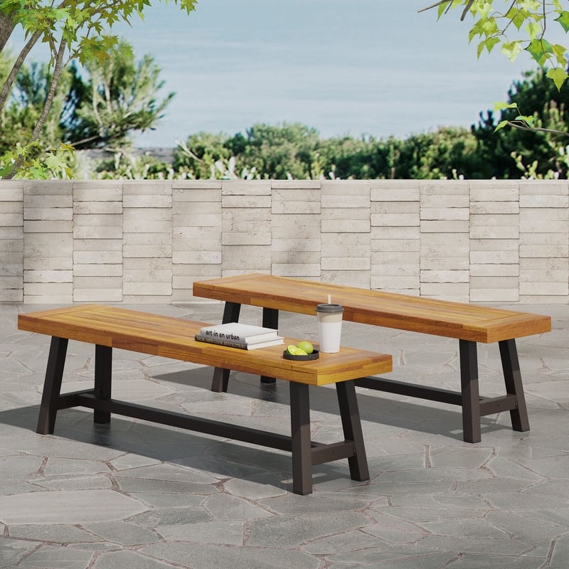 2-Piece Outdoor Bench Set