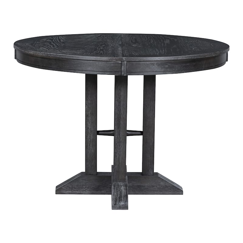Farmhouse 56" Dining Table Expandable Round Design for Kitchen and Dining Room with X-Shape Support