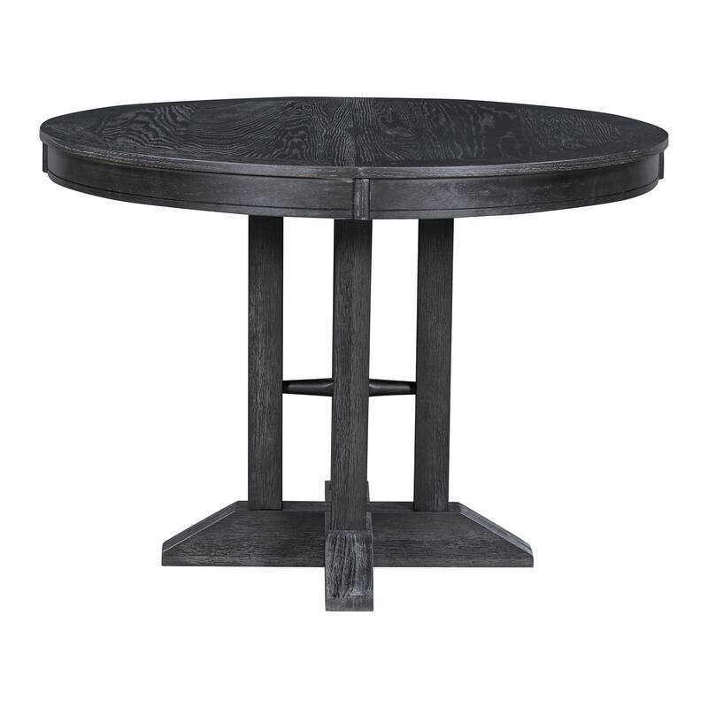 Farmhouse Dining Table Retractable Round Table Suitable for Kitchen and Dining Room, Can be Matched with its Own Chairs