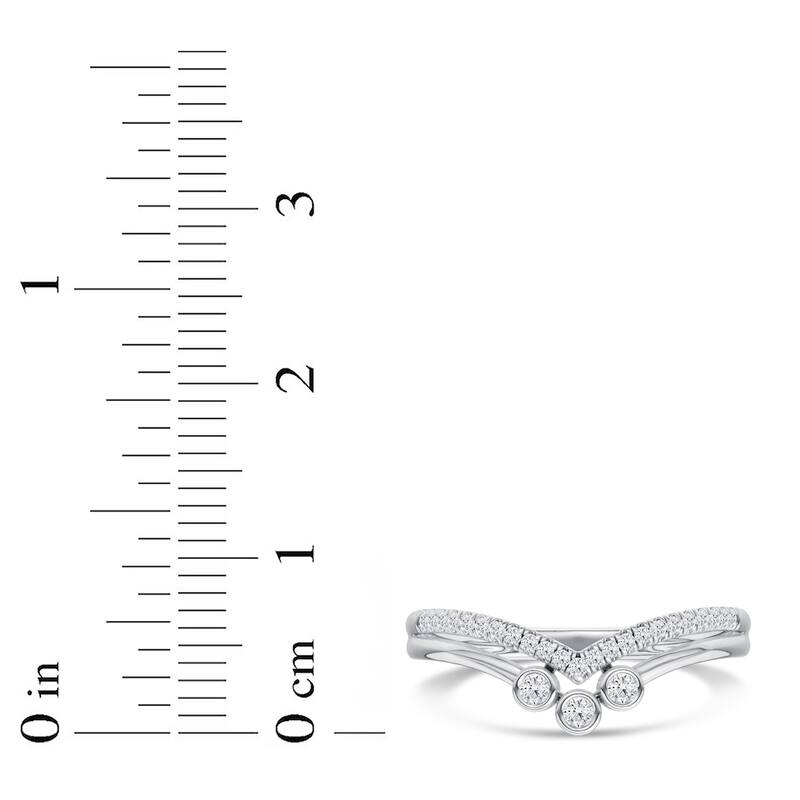 1/10ct TDW Diamond Contour Wedding Band in 10k Gold for Women