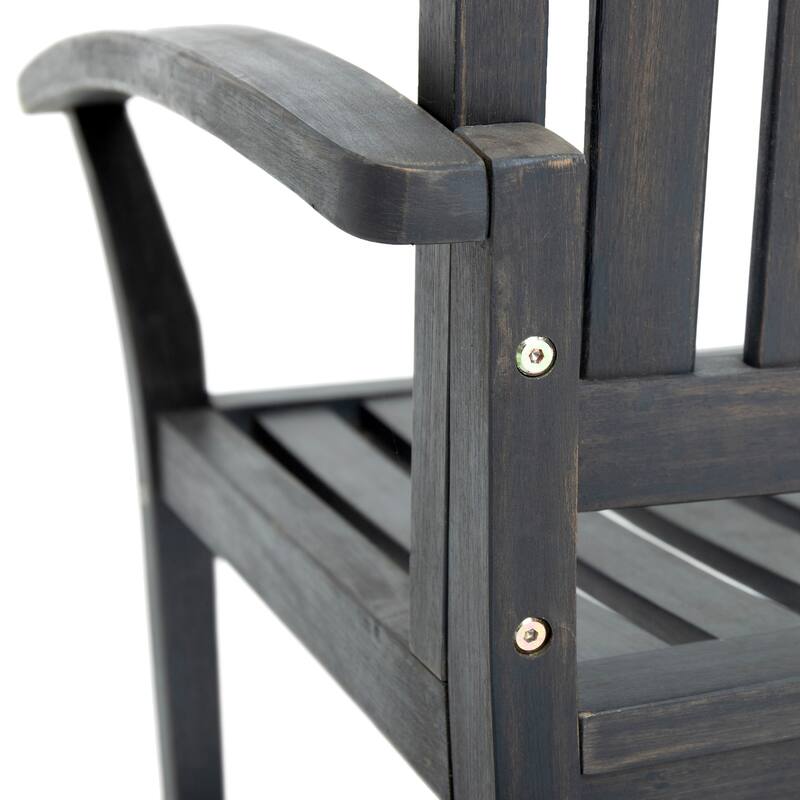 Double Outdoor Acacia Wood Rocking Chair with Armrests