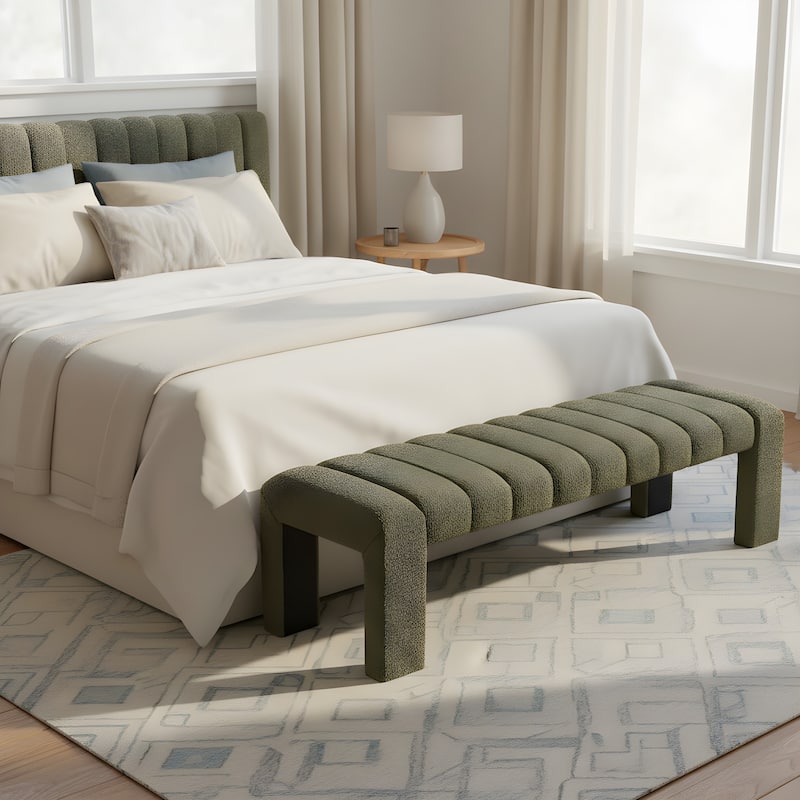 Christopher Knight Home - Modern Upholstered Bench with Multi-Functional Design - Green