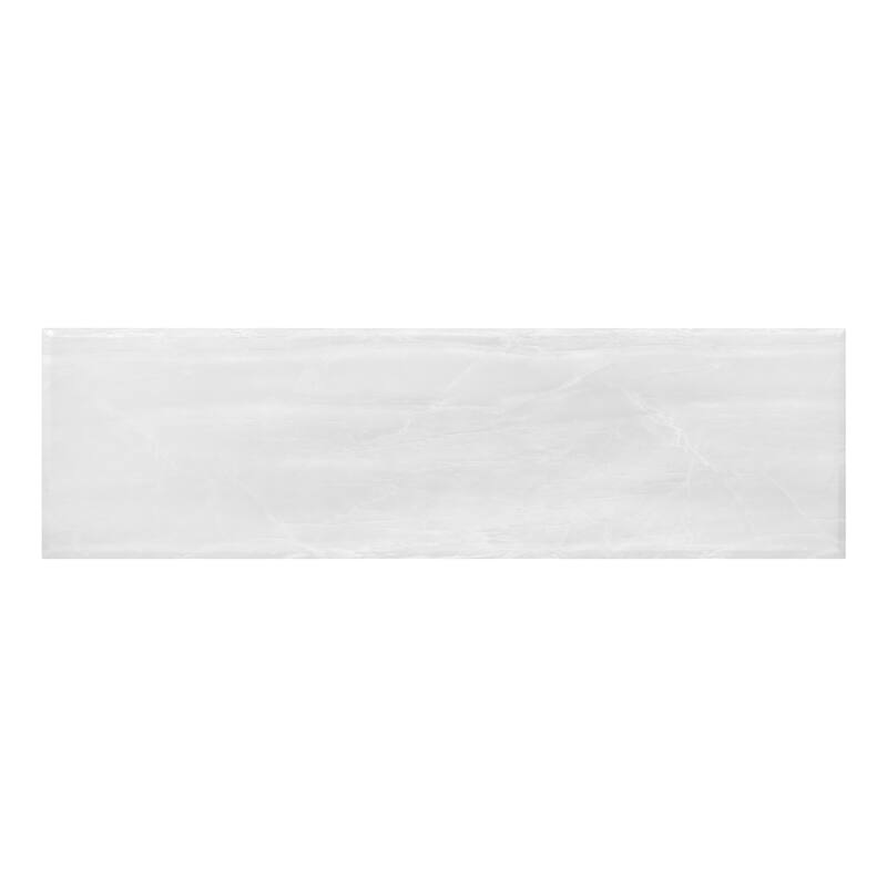 Durante White and Chrome U-Shaped Base Rectangular Sofa Table
