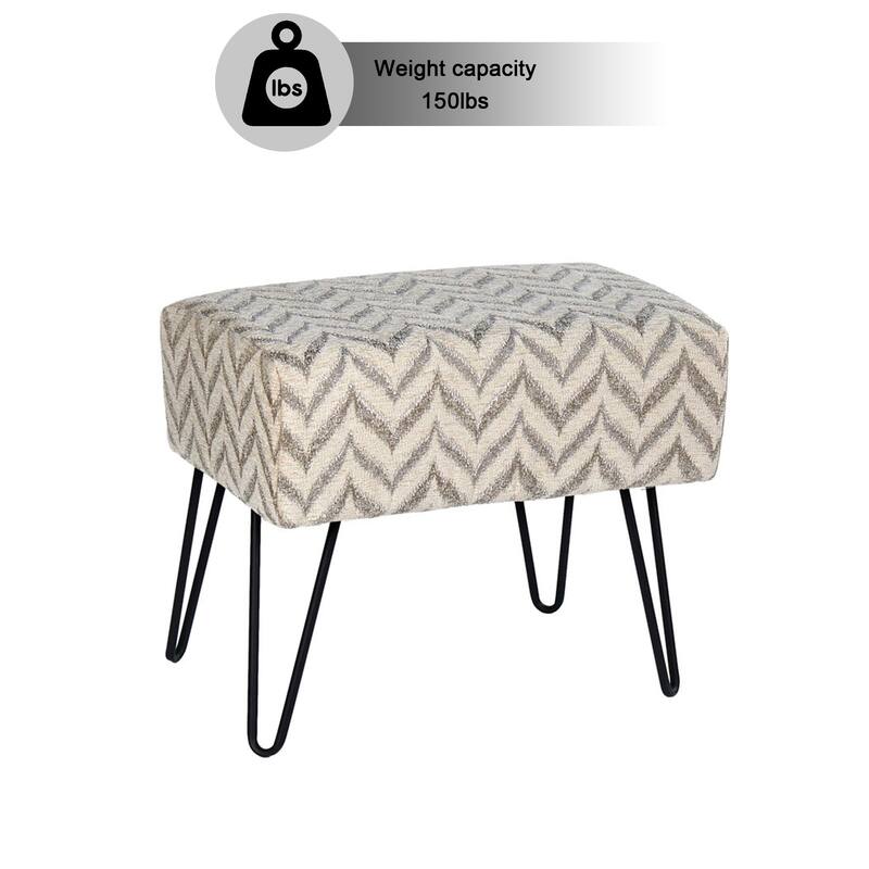 Jacquard Chenille Ottoman