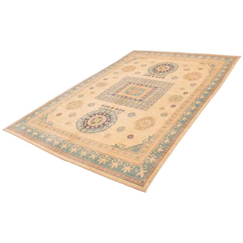 ECARPETGALLERY Hand-knotted Pako Mamluk Cream Wool Rug - 9'8 x 13'7