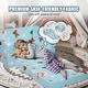 preview thumbnail 4 of 8, Sky Blue Foam Foldable Kids Sofa Bed with Printed Fabric and Zippers - 40.94” L x 22.83” W x 12.60” H