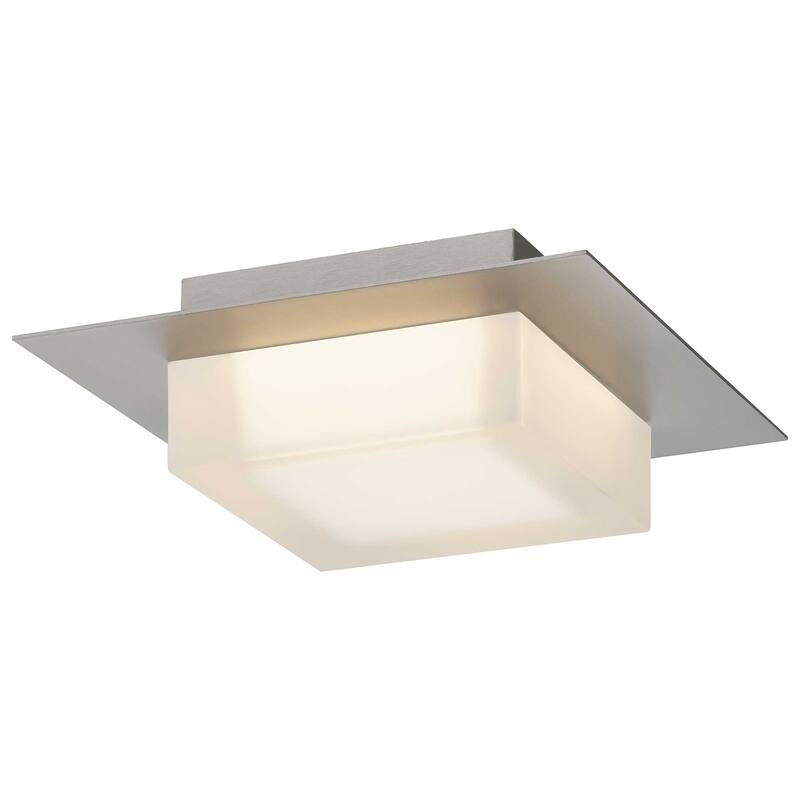 8 Inch Square LED Flush Mount Light Etched Acrylic Shade Dimmable