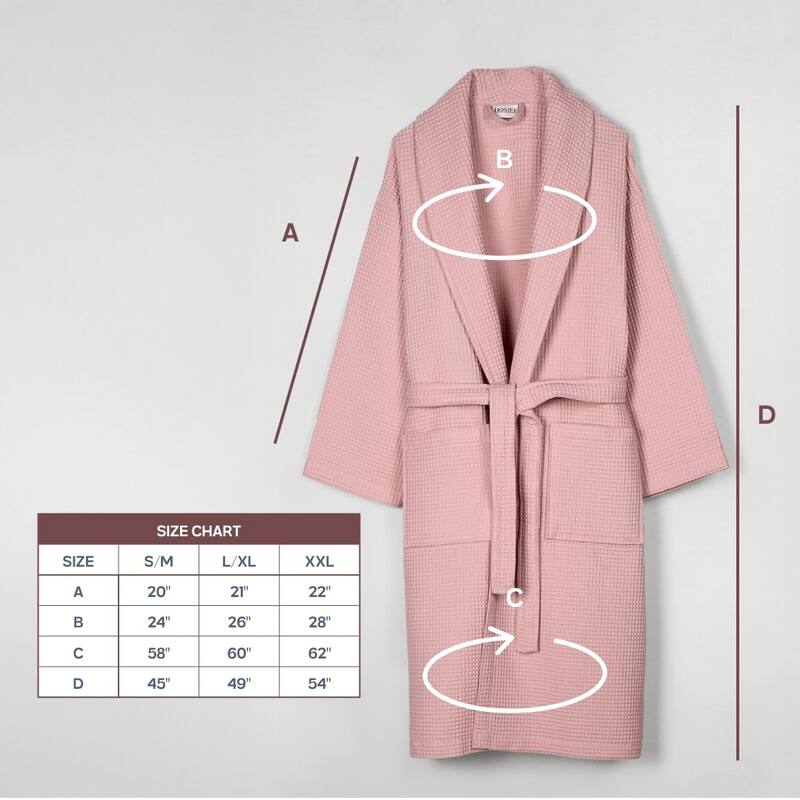 Salbakos Home1961 Lightweight Cotton Waffle Robe – Unisex Spa Bathrobe