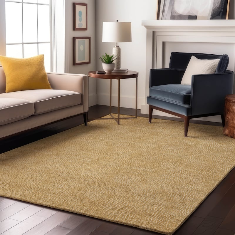Premium Washable Super Soft Geo Hatchy Mayfield Rug - Gold - 5' x 7'6"
