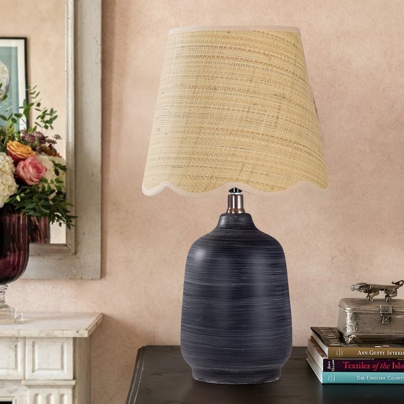 18.9" Ceramic LED Table Lamp, Living Room Lamps For End Tables