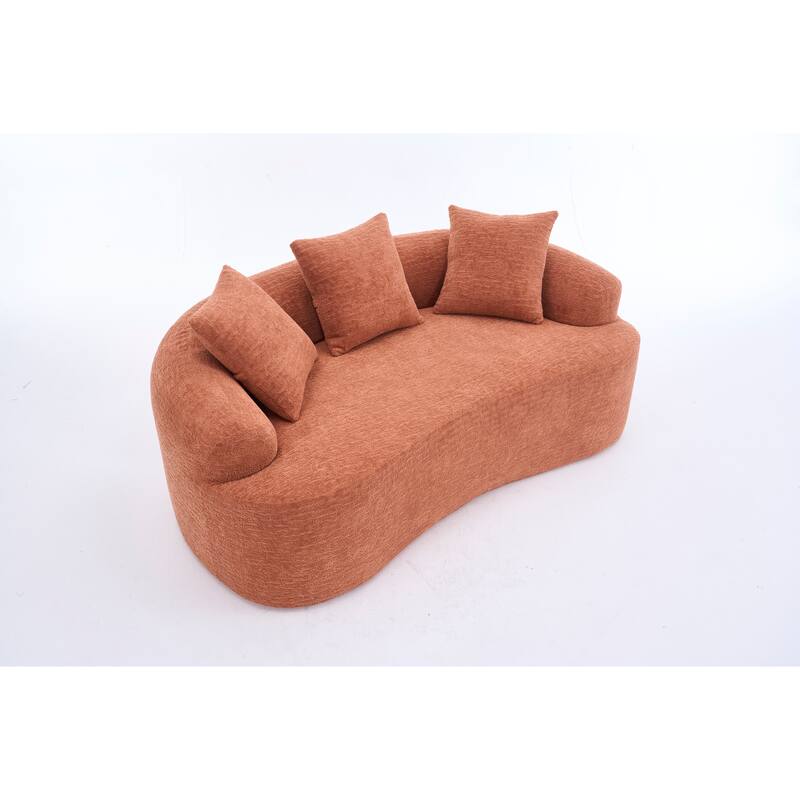 65″ Chenille 2-Seater Sofa with Easy Assembly & 300 lb Capacity
