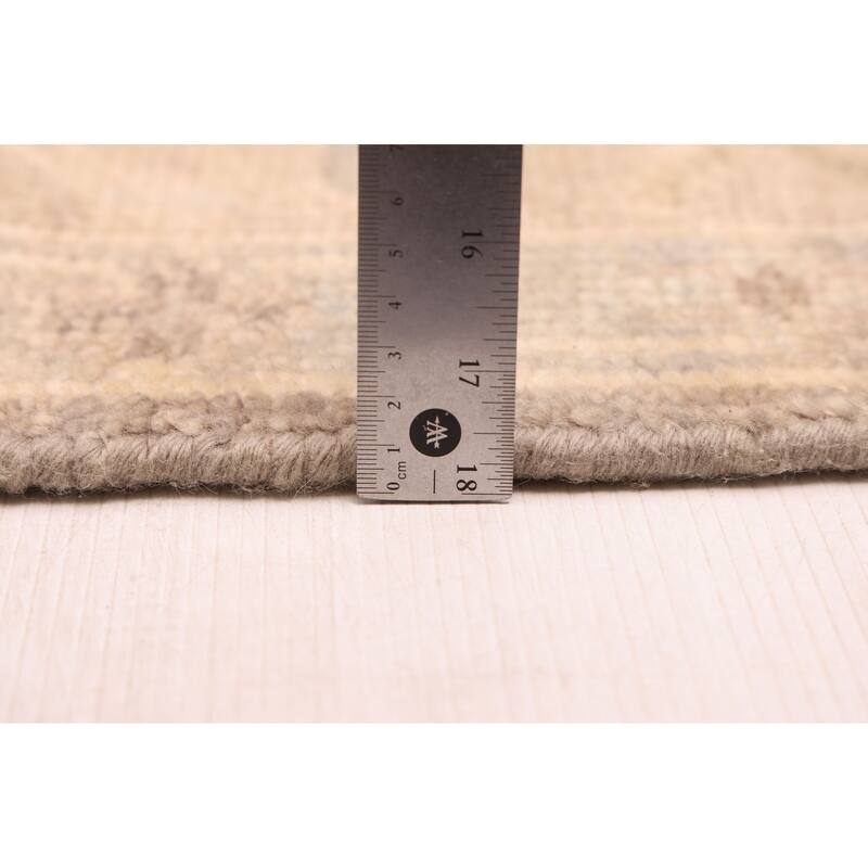 ECARPETGALLERY Hand-knotted Kavya Oushak Dark Grey, Taupe Wool Rug - 8'10 x 10'10