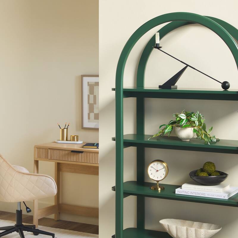 Walker Edison Modern Wood Arched Open Bookcase