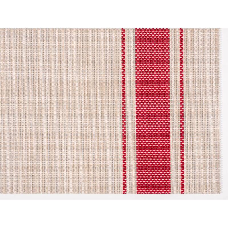 KAF Home Set of 4 Farmhouse Stripe PVC Placemats, 20"x20"